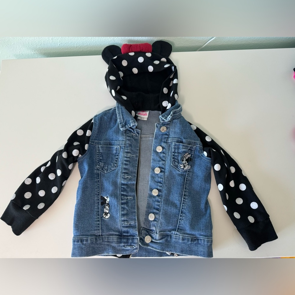 Disney junior 3T Minnie ears hooded jacket l